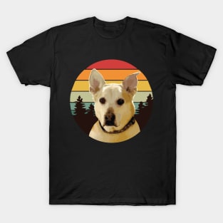 SHIBA MIX DOG FOREST RETRO PINES SUNSET T-Shirt